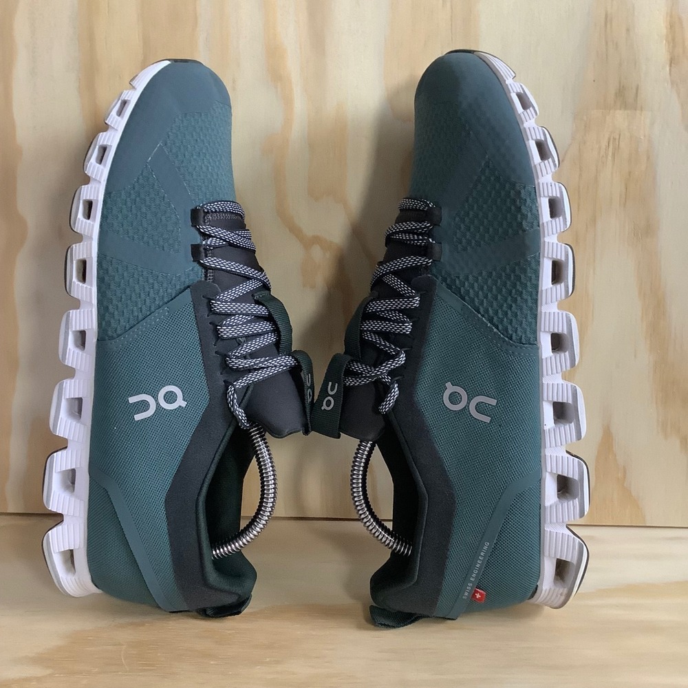 On Running Cloud Sneakers Mens 10 Teal Charcoal Swiss Engineering Running Shoes - Picture 6 of 10